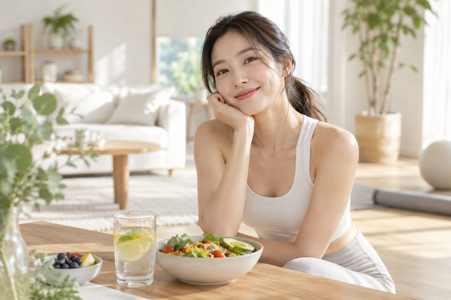 강한 식욕이 반복될 때 관리방식 비교을 위한 식사와 생활관리 이미지