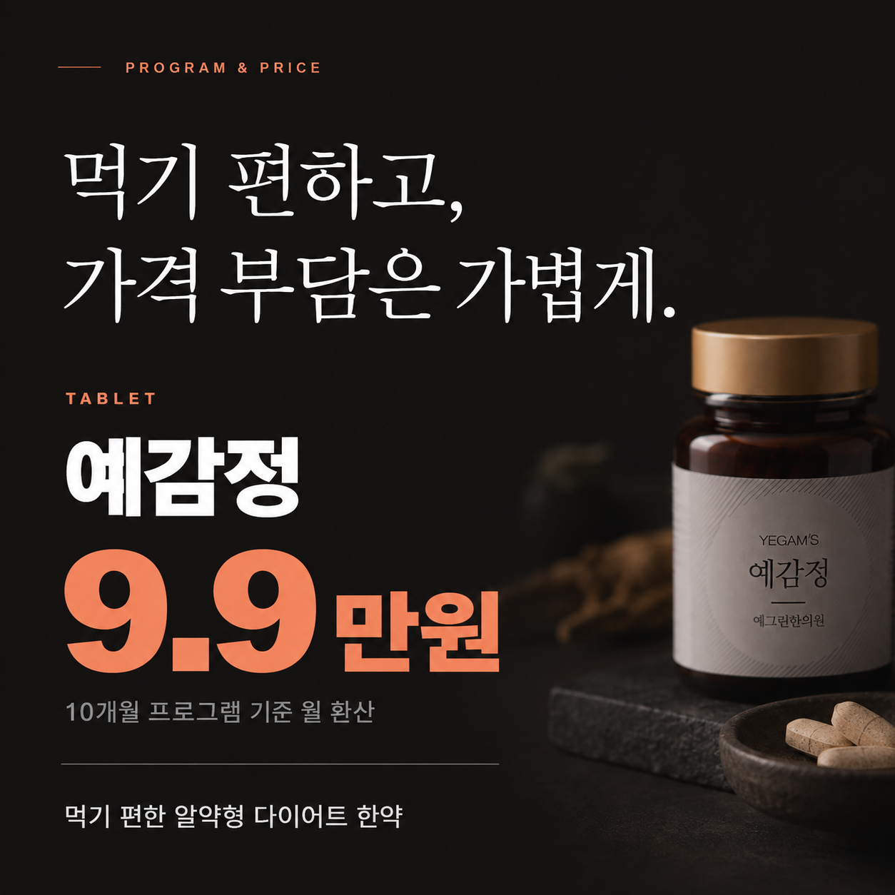 예감정 예감환 10개월 프로그램 월 환산 가격 안내