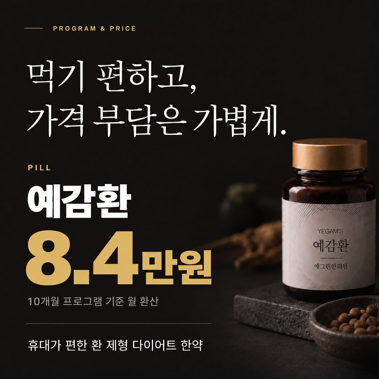 예감정 예감환 10개월 프로그램 월 환산 가격 안내